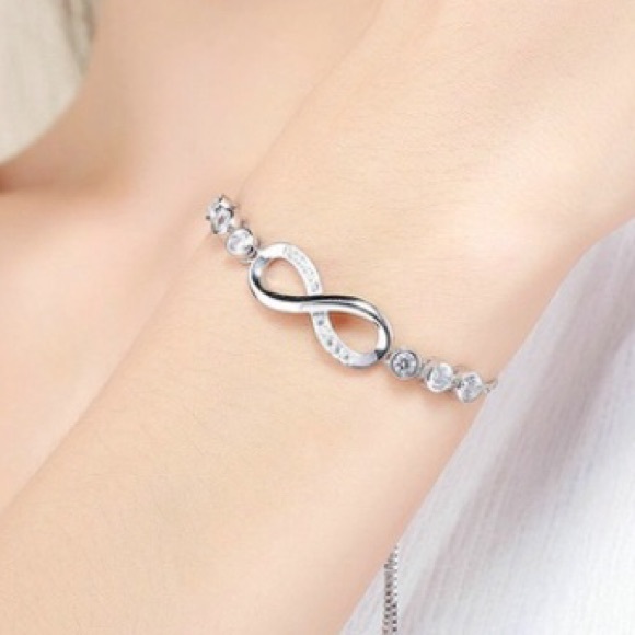 π Platinum over sterling silver cz bracelet. - Picture 3 of 3